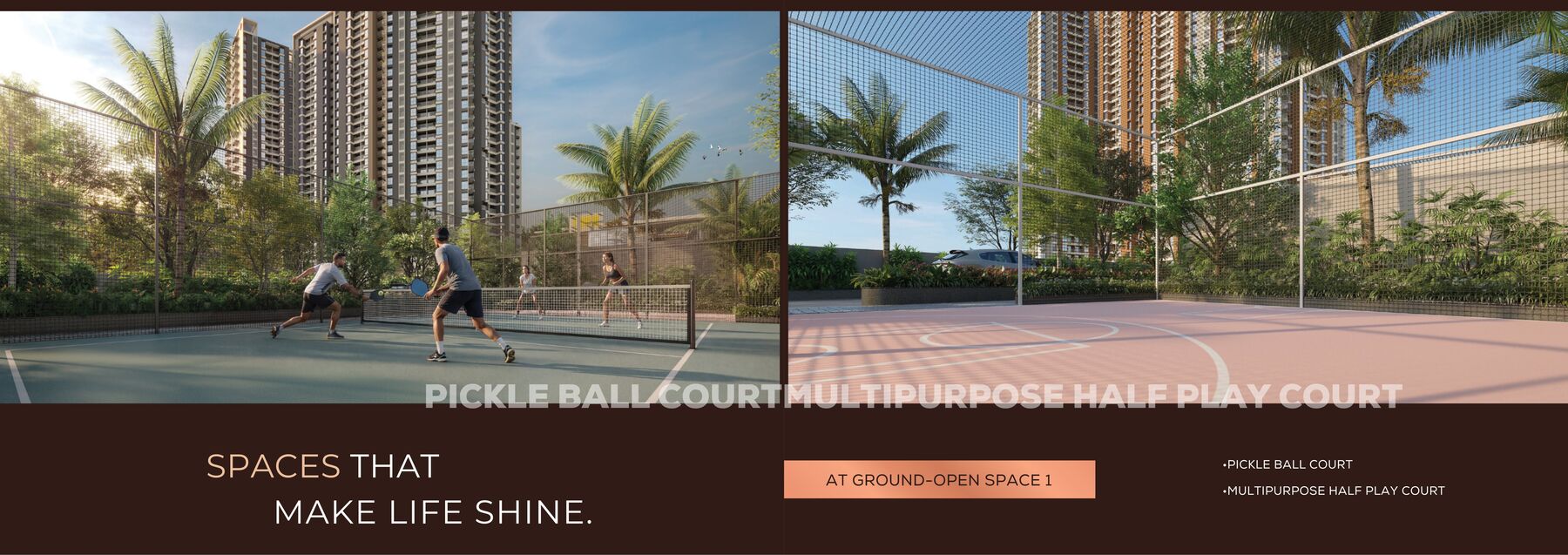 Pickle ball court and multipurpose half play court