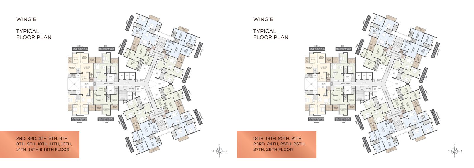 Wing B typical floor plan